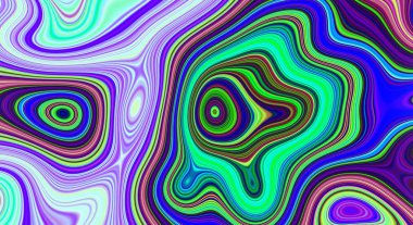 Psikedelik desen ve moda sanatı için hipnotik arka plan, parlak hippi.