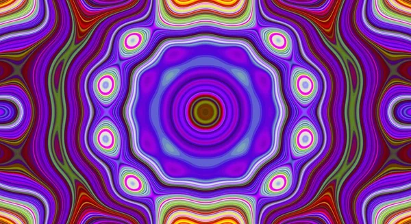 Psychedelische Symmetrie abstraktes Muster und hypnotischer Hintergrund, Hintergrundwirbel. — Stockfoto