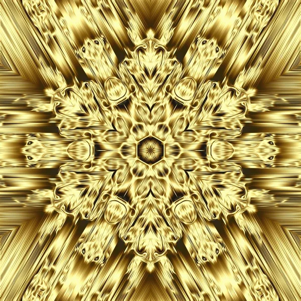 Goud symmetrie patroon en geometrische gouden ontwerp, achtergrond decoratieve. — Stockfoto