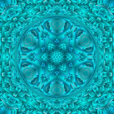 Soyut mavi buz desenli simetri arka plan tasarımı. Kusursuz kaleydoskop.