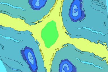 Animasyon soyut arka plan hareketi hipnotik, çizgi film titreşimleri.