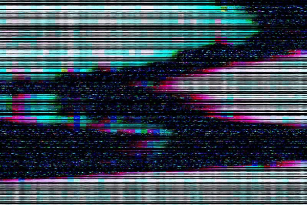 Glitch Nessun Segnale Sfondo Pixel Rumore Display Distorsione Vhs — Foto Stock