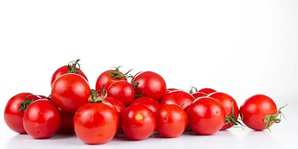 Tomate Vermelho Cru Vegetal Maduro Para Alimentos Isolados Branco Ingrediente — Fotografia de Stock