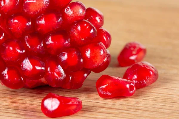 Granada Macro Fruta Roja Jugosa Comida Fresca Natural —  Fotos de Stock