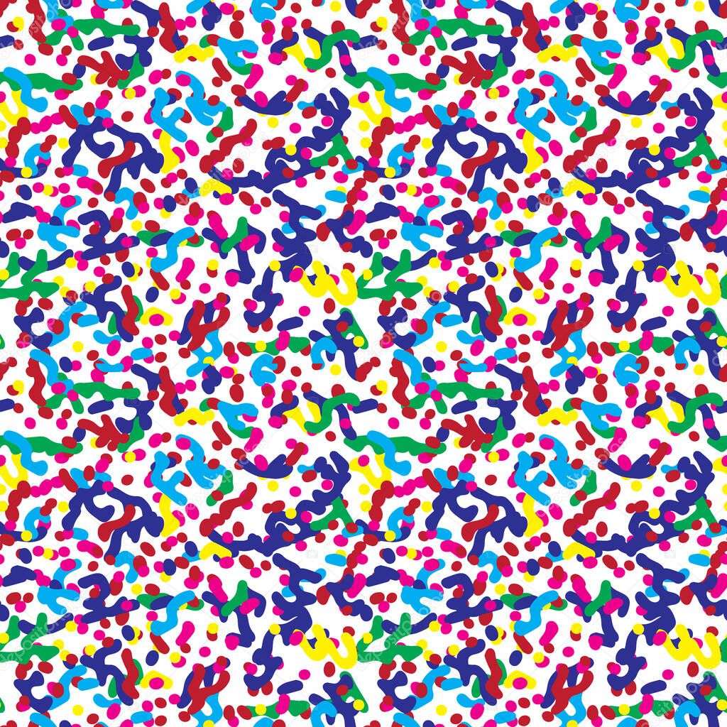Cheerful joyful motley pattern common in nature, stripes and spots made via morphogenesis. Biology science abstract vector background. Reaction diffusion Turing.  