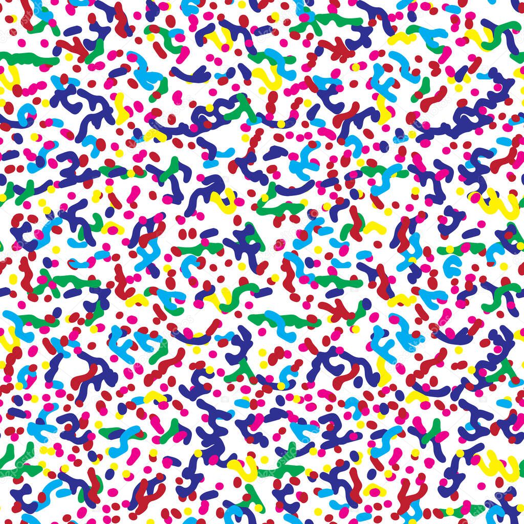 Cheerful joyful motley pattern common in nature, stripes and spots made via morphogenesis. Biology science abstract vector background. Reaction diffusion Turing.  