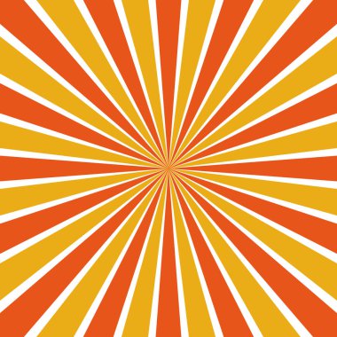 Sarı ışın elementi ışınları. Güneş patlaması şeklinde. Radyal birleşme çizgileri yayılıyor. Soyut dairesel geometrik şekil.