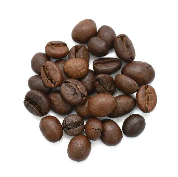 Kaffebönor Isolerad Vit Bakgrund — Stockfoto