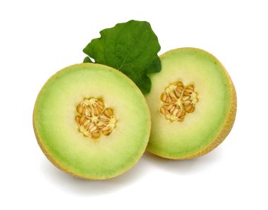 Beyaz arka planda miskkavunu meyvesi