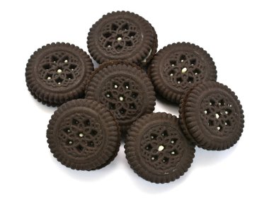 Beyaz arkaplanda izole edilmiş çerezler