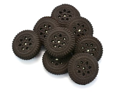 Beyaz arkaplanda izole edilmiş çerezler