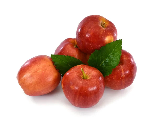 Стиглі Фрукти Червоного Яблука Ізольовані Білому Тлі — стокове фото
