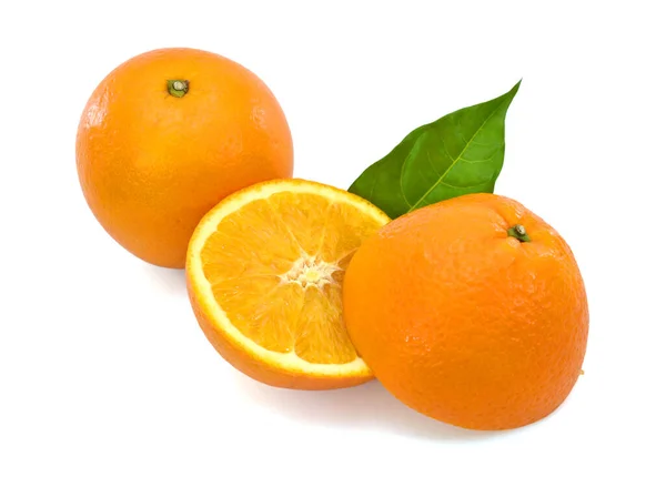 Frutta Fresca Arancio Isolato Sfondo Bianco — Foto Stock