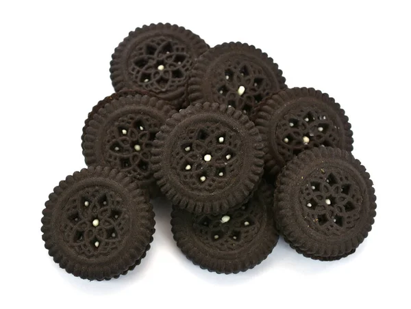 Socker Cookies Isolerad Vit Bakgrund — Stockfoto