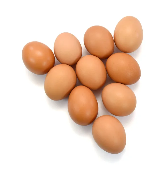 Ovos Galinha Isolados Sobre Fundo Branco — Fotografia de Stock