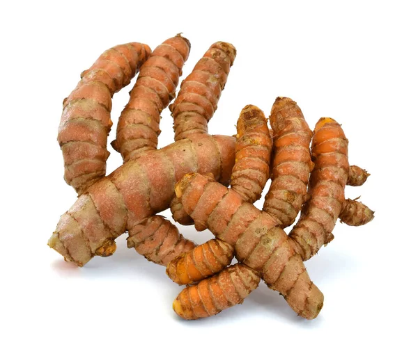 Kurkuma Curcuma Longa Isoliert Auf Weißem Hintergrund — Stockfoto