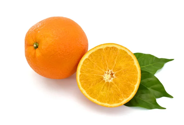 Frutta Fresca Arancio Isolato Sfondo Bianco — Foto Stock