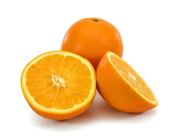 Frutta Fresca Arancio Isolato Sfondo Bianco — Foto Stock