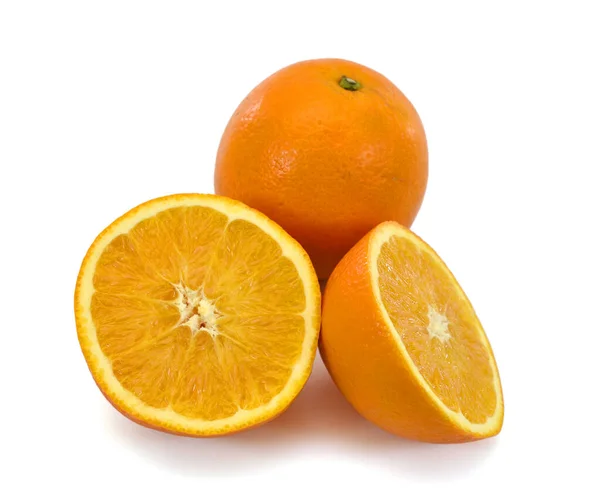 Frutta Fresca Arancio Isolato Sfondo Bianco — Foto Stock