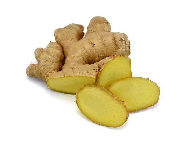 Fresh Ginger Root Isolated White Background — Stock Photo, Image