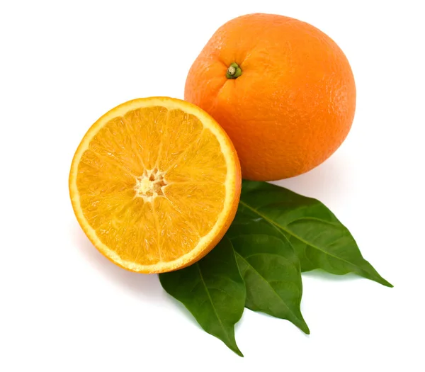 Frutta Fresca Arancio Isolato Sfondo Bianco — Foto Stock