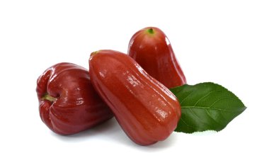 Beyaz arka planda izole Syzygium malaksense meyvesi (çan meyvesi)