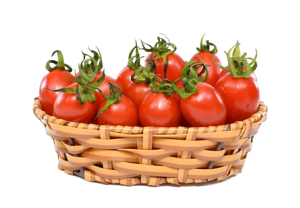 Tomates Cereza Fruta Aislada Sobre Fondo Blanco — Foto de Stock