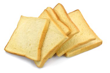 ekmek beyaz arkaplanda izole edildi