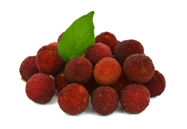 Chinês Bayberry Fruta Isolada Fundo Branco — Fotografia de Stock