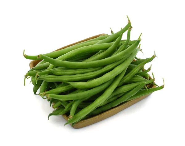 Judías Verdes Frescas Phaseolus Vulgaris Aisladas Sobre Fondo Blanco —  Fotos de Stock