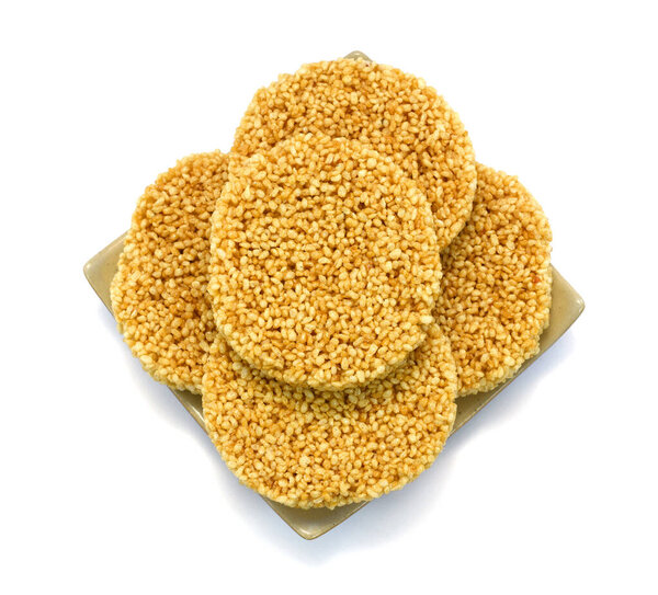 Rice Krispies Treats isolated over white background