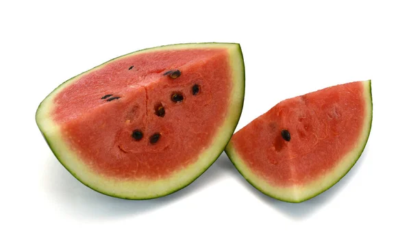 Skivad Vattenmelon Isolerad Vit Bakgrund — Stockfoto