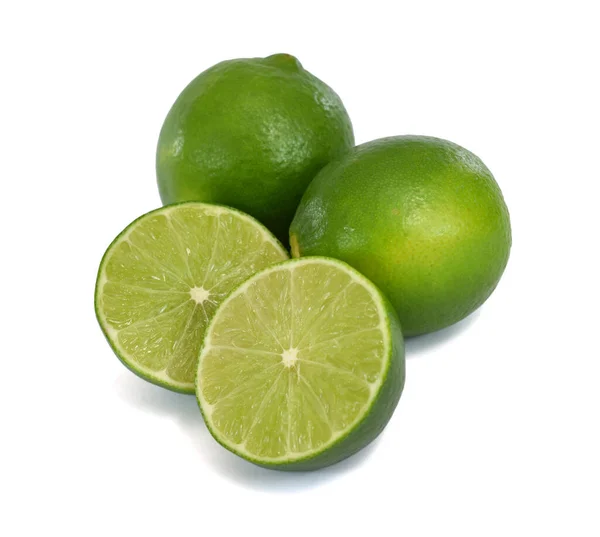 Εσπεριδοειδή Lime Που Απομονώνονται Λευκό Φόντο — Φωτογραφία Αρχείου