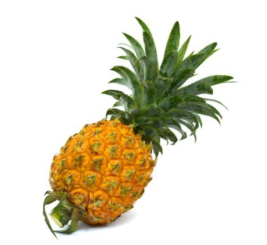 Beyaz arkaplanda izole edilmiş ananas meyvesi