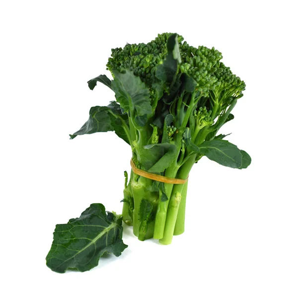 Broccoli Freschi Vegetali Isolati Fondo Bianco — Foto Stock