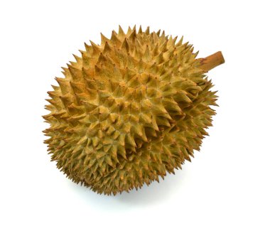 Meyve kralı, kesme yolu ile beyaz arkaplanda izole durian