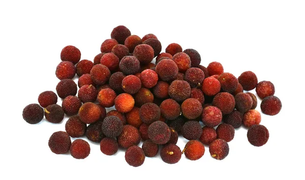 Chinês Bayberry Fruta Isolada Fundo Branco — Fotografia de Stock