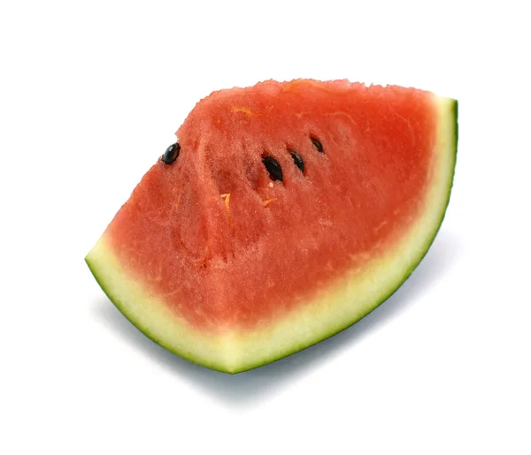 Skivad Vattenmelon Isolerad Vit Bakgrund — Stockfoto