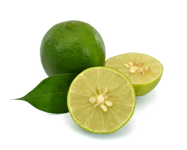 Färsk Citrus Lime Frukt Isolerad Vit Bakgrund — Stockfoto