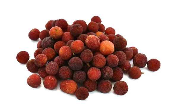 Chinês Bayberry Fruta Isolada Fundo Branco — Fotografia de Stock