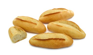 ekmek beyaz arkaplanda izole edildi