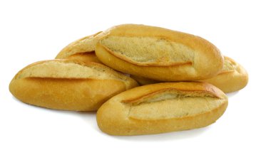 ekmek beyaz arkaplanda izole edildi