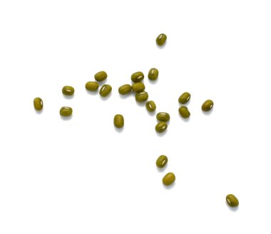 Mung fasulyeleri beyaz arkaplanda izole