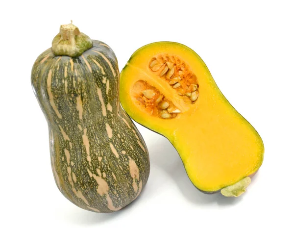 Zucca Affettata Isolata Fondo Bianco — Foto Stock