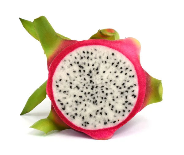 Gesneden Draak Fruit Geïsoleerd Witte Achtergrond — Stockfoto