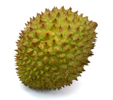 Meyve kralı, kesme yolu ile beyaz arkaplanda izole durian