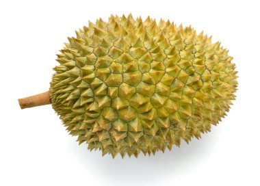 Meyve kralı, kesme yolu ile beyaz arkaplanda izole durian