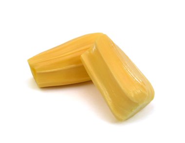 Jackfruit 'in beyaz arkaplanda izole edilmiş bölümü