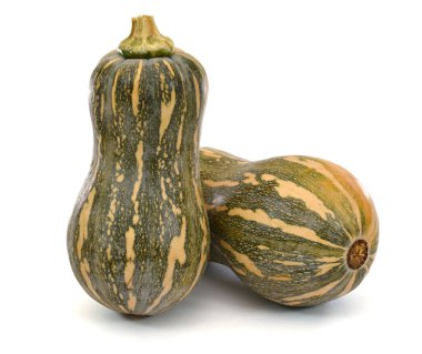 Beyaz arkaplanda izole edilmiş taze balkabağı