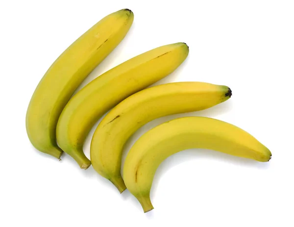 Mogna Bananer Frukt Isolerad Vit Bakgrund — Stockfoto